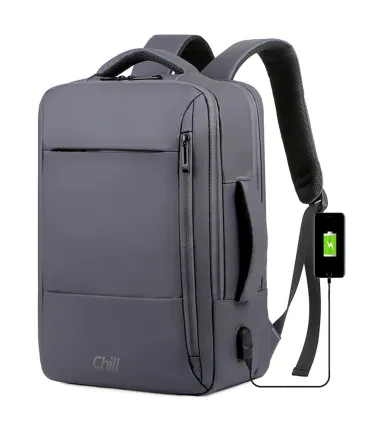 Chill Voyage Backpack - Grey | Rainproof | USB-port | Lightweight | Nordic Design