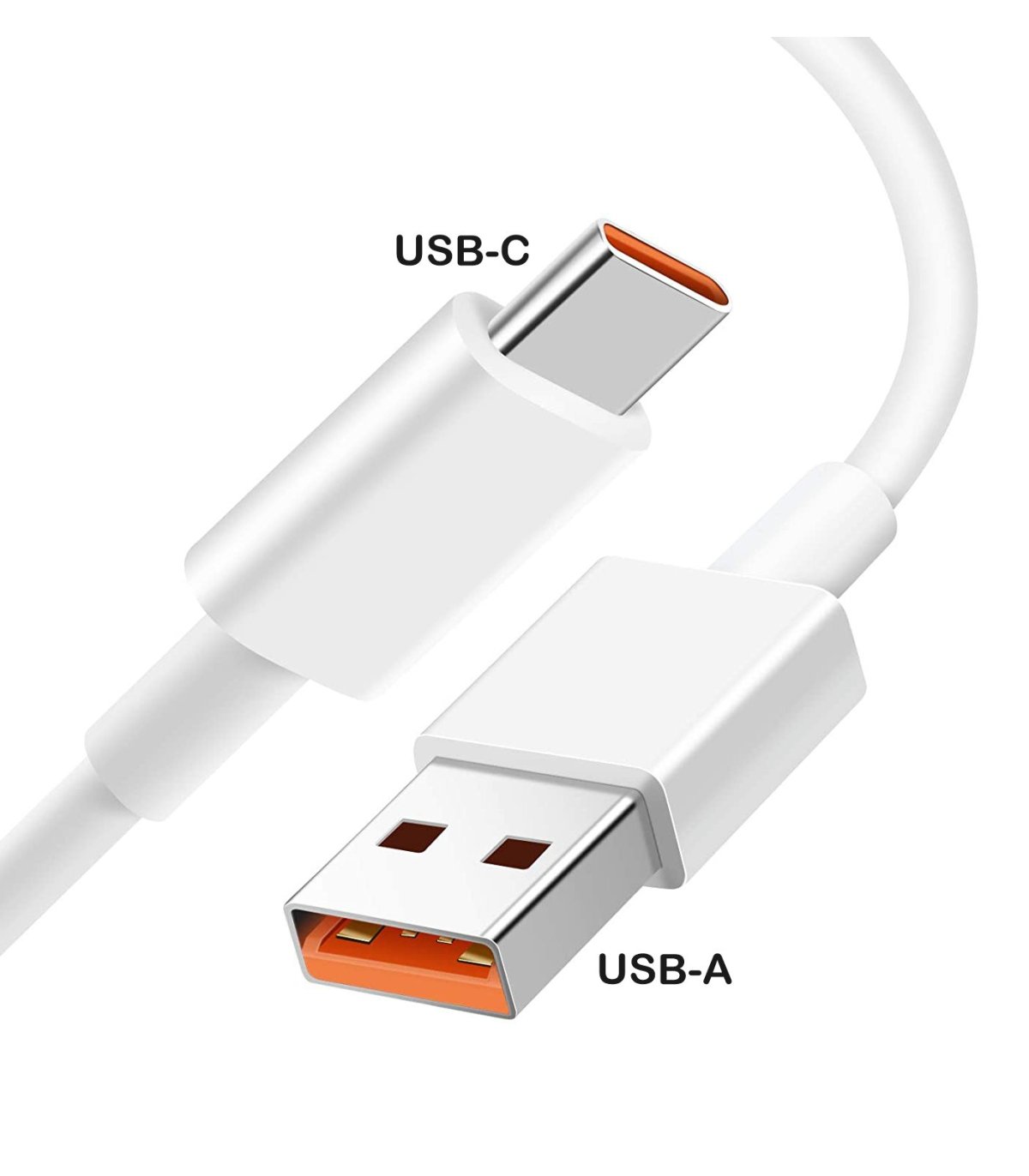USB-A to USB-C cables (multiple variants) Length / Color White Rubber - 25  cm (7A)
