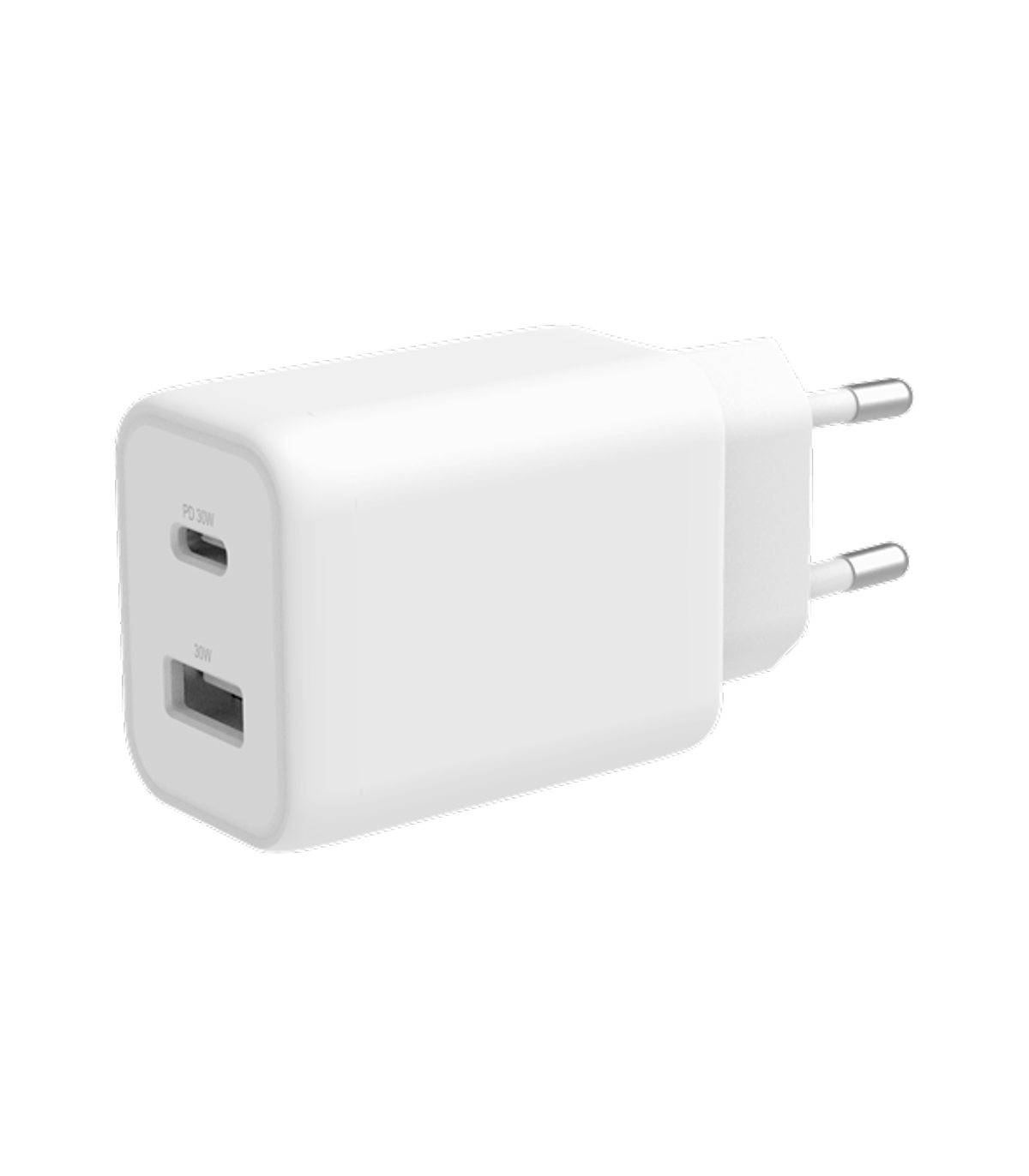 Deltaco 2-port 33W USB Charger with USB-A + USB-C PD ports, PPS, CE/EU