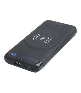 Deltaco 10000mAh 20W USB-C PD PowerBank, Magnetic Wireless Charge, LED Display, Black