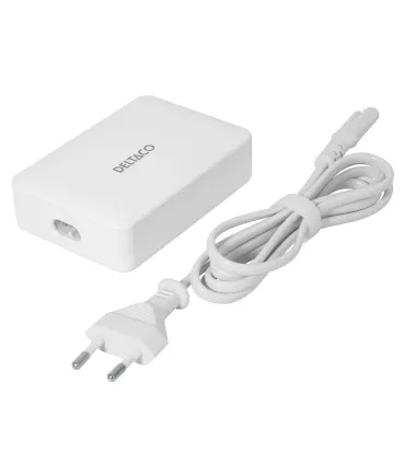 Deltaco 6-port 60W USB Charging Station, USB-A + USB-C PD, White, CE/EU