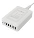 Deltaco 6-port 60W USB Charging Station, USB-A + USB-C PD, White, CE/EU