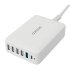 Deltaco 6-port 60W USB Charging Station, USB-A + USB-C PD, White, CE/EU