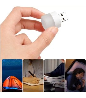 Mini USB LED lampe/natlys, hvid