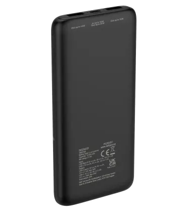 Deltaco 10000mAh USB-C PD PowerBank (20W), Black, CE | Nordic Design