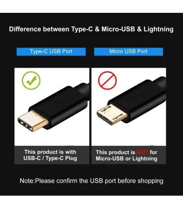 USB Type-C / USB-C cable, braided black, 50 cm