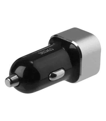 Deltaco 2-port 17W USB Car Charger, Smart-IQ, CE