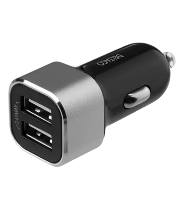 Deltaco 2-port 17W USB Car Charger, Smart-IQ, CE