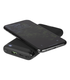 Deltaco 10000mAh 20W USB-C PD PowerBank, Trådløs Magnetisk, Display