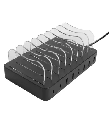 Deltaco 75W 8-port USB-A & USB-C PD Charging Station, EU